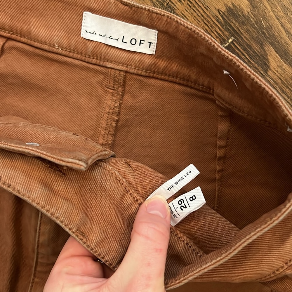 LOFT Wide Leg Pants in Rust - Picture 2 of 4